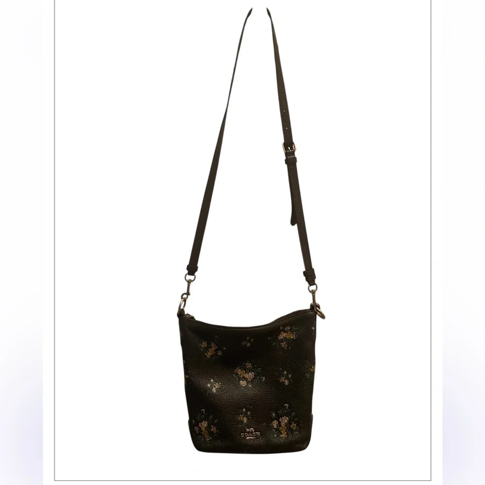 Coach Mini Abby Duffle With Rose Bouquet Print Midnight Dark Blue # 91022